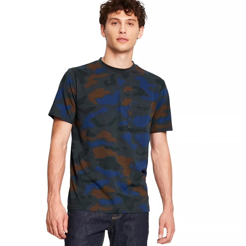 Men’s Camo Print Short Sleeve Round Neck T-Shirt